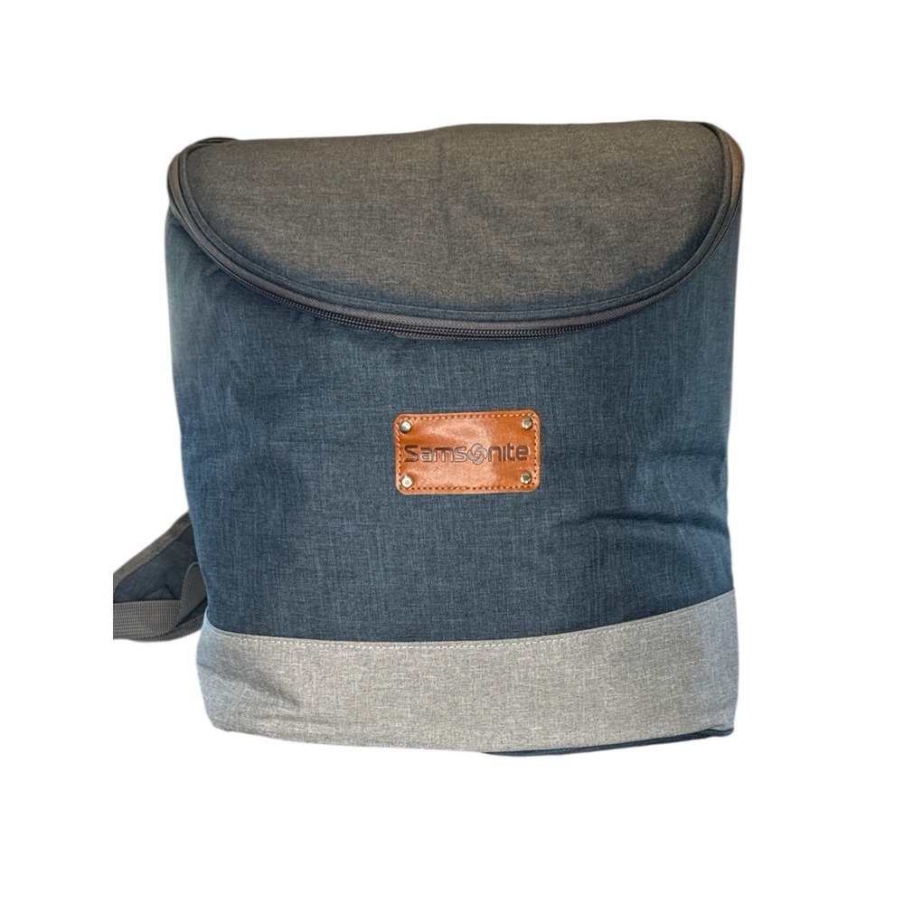 NWT Samsonite Cooler Backpack Insulated Navy Gray Waterproof Liner Travel